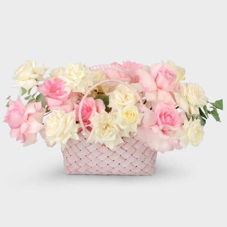 Розы в корзине Признание в чувствах