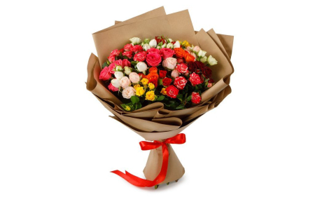 Букет роз Цветная карамель