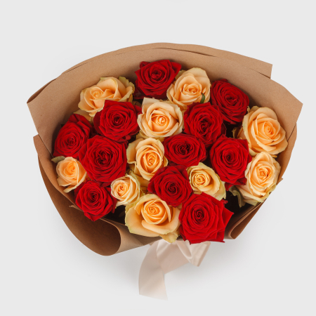 Букет 21 роза Любовь без конца и края