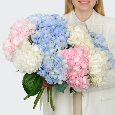Букет 9 гортензий Цветочные облака