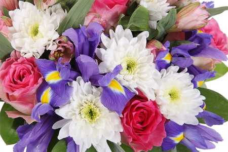 Букет Веселые акварели в шляпной коробке