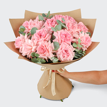 Букет из 15 розовых роз Нежная мелодия