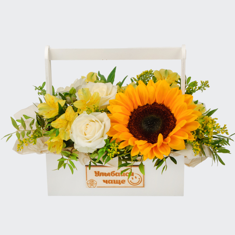 Букет в ящике Рыжие пески
