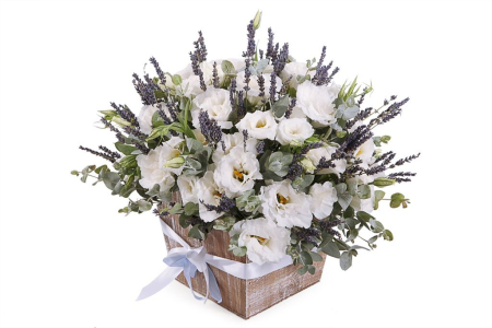 Букет Белая волна в кашпо