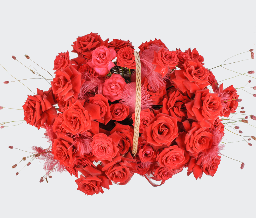 Композиция в корзине Огненный вихрь