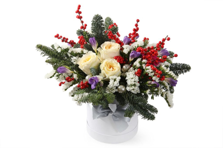 Композиция Рябиновый цвет в коробке