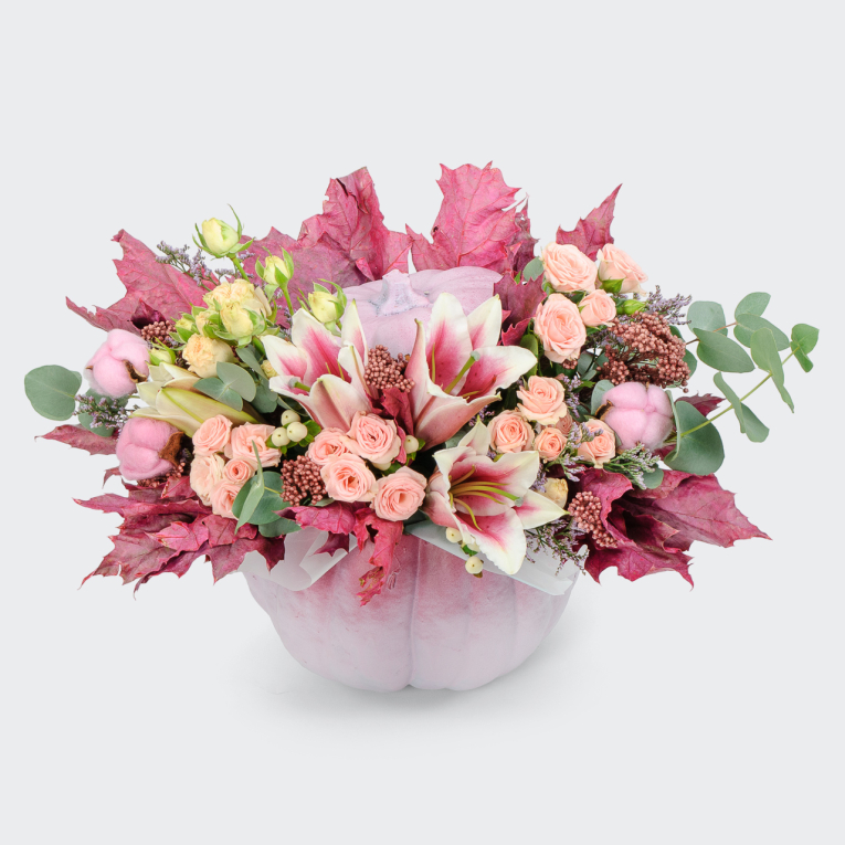 Букет в кашпо Цветные кисти