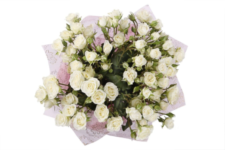 Букет 19 кустовых роз Сноуфлейк