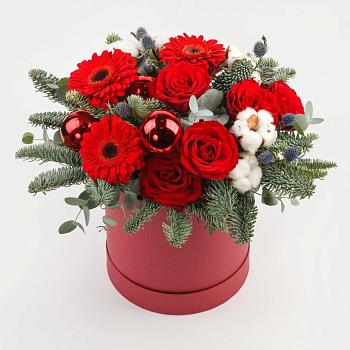 Букет в коробке Любовь на новый год