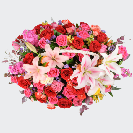 Букет в корзине Любовный порыв