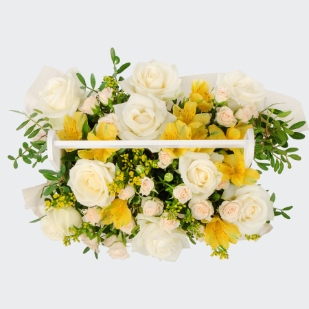 Букет в ящике Крем