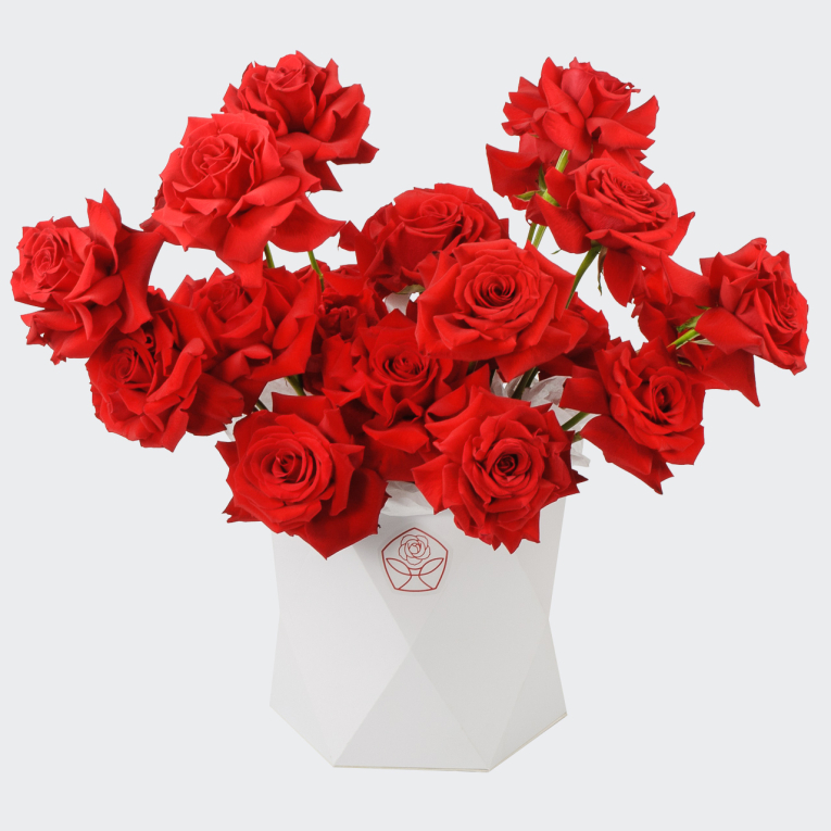 Букет в коробке Валентинка (21 роза)