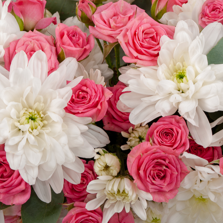 Букет в кашпо Любовная записка