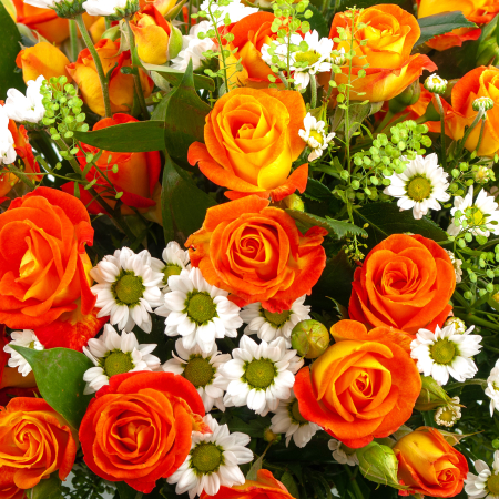 Букет в шляпной коробке Рыжая фея