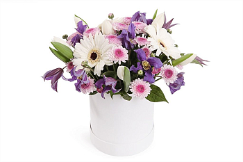 Букет Перед рассветом в шляпной коробке Букет Перед рассветом в шляпной коробке