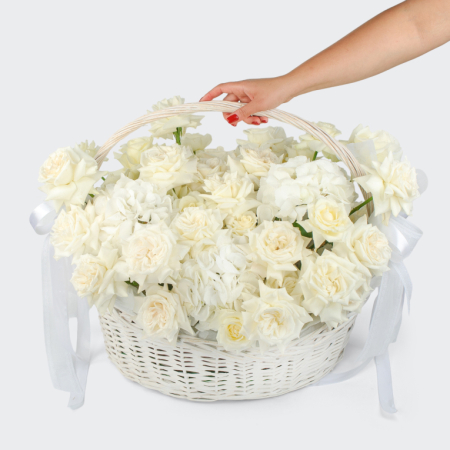 Композиция в корзине Тайна Снежной королевы