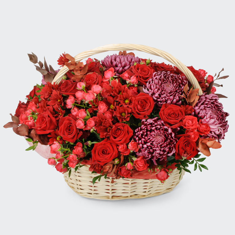 Букет в корзине Бурные чувства