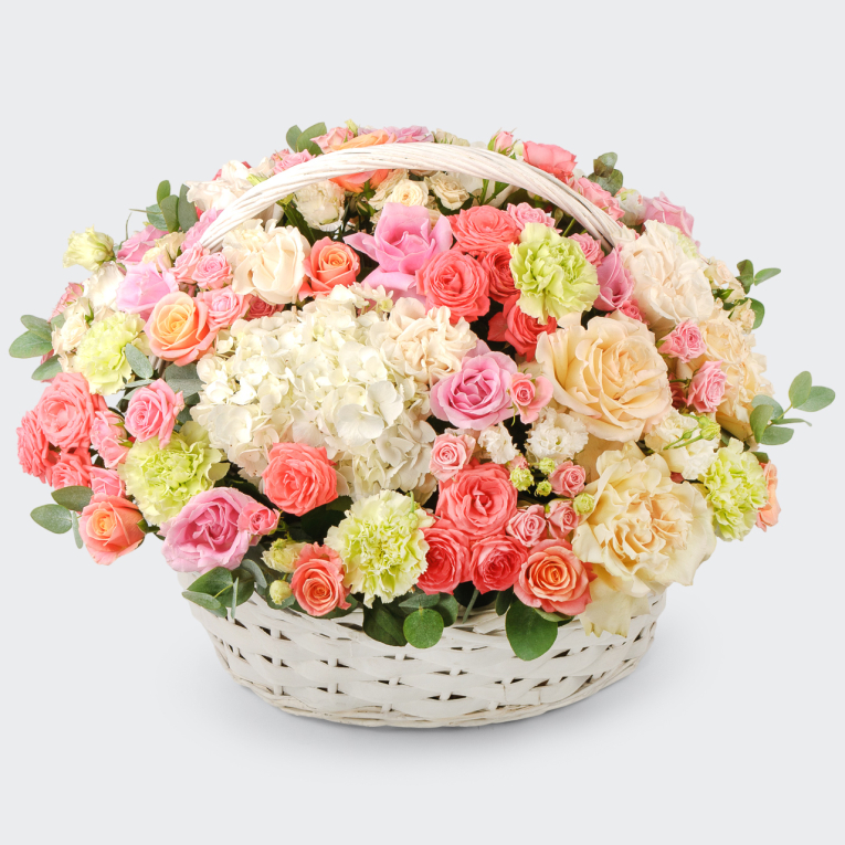 Букет в корзине Влюбленные