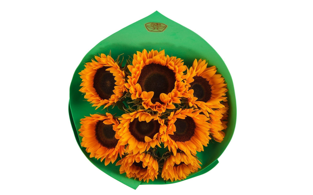 Букет 9 подсолнухов в фоамиране