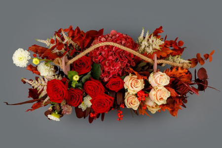 Букет в кашпо Осенняя песня