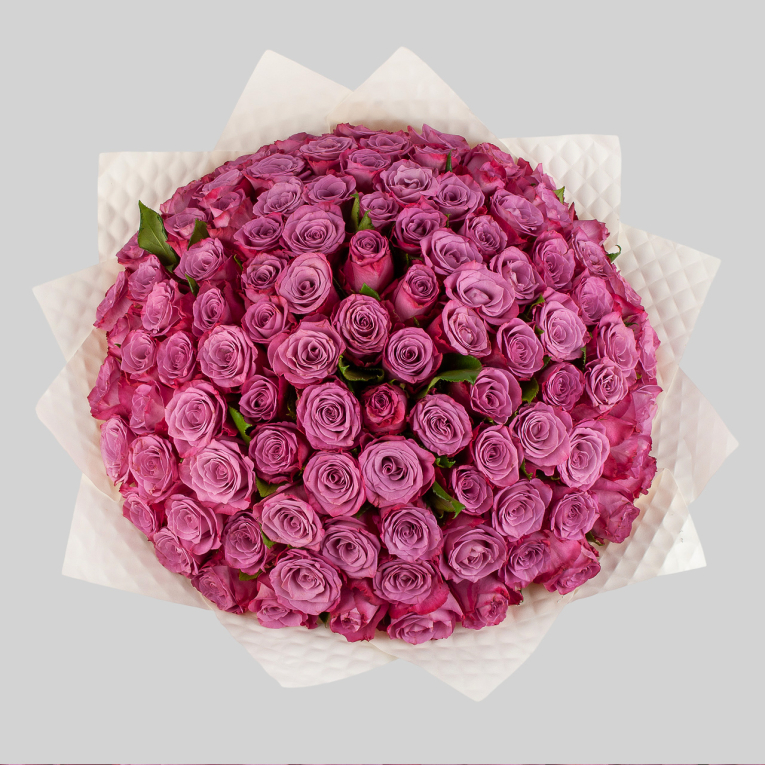 Букет из 101 розы Сияние аметиста