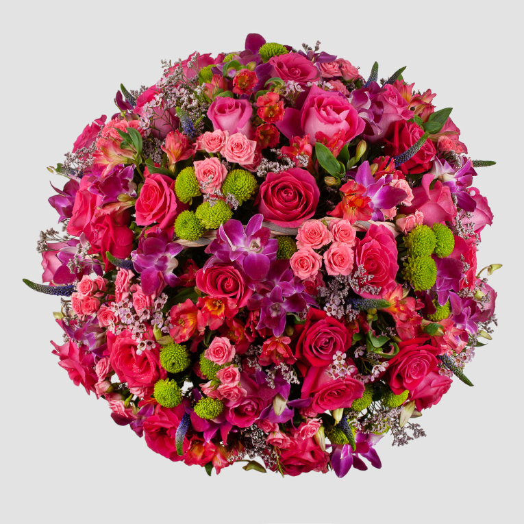 Букет в корзине Малиновые тропики