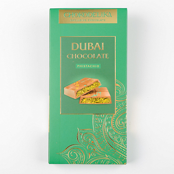 Шоколад молочный Dubai Pistachio с начинкой из фисташки (180г)