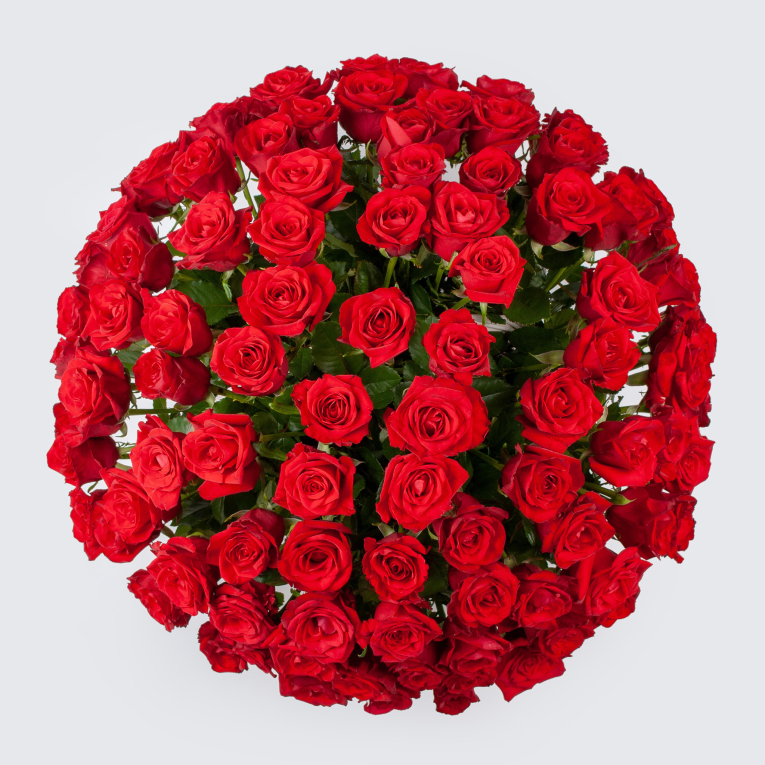 Букет в корзине Румба (101 роза)