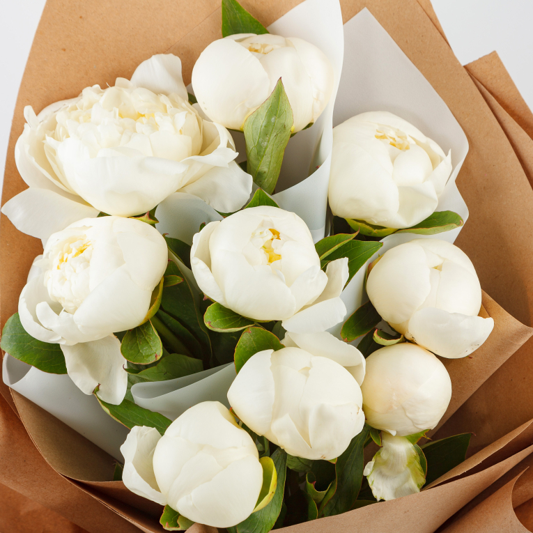 Букет из 9 пионов Улыбка ангела