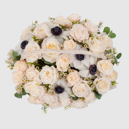 Букет в корзине Белая тайна