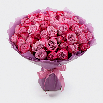 Букет из 51 розы Розовое ожерелье