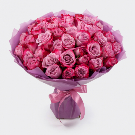 Букет из 51 розы Розовое ожерелье