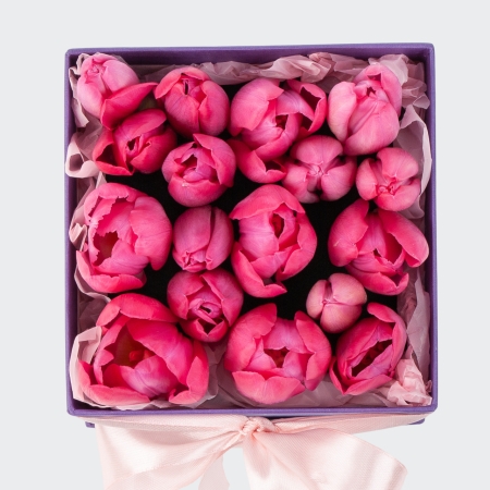 Тюльпаны в коробке Романтика весны