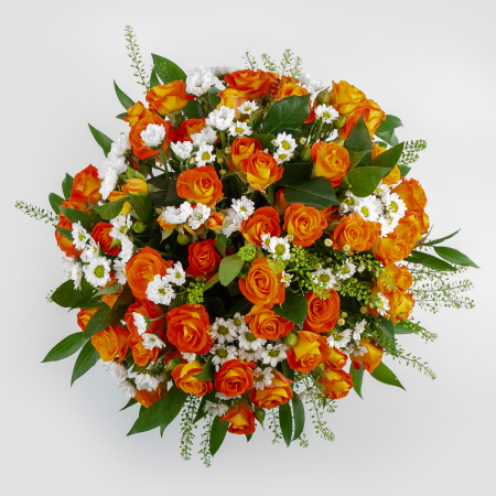 Букет в шляпной коробке Рыжая фея