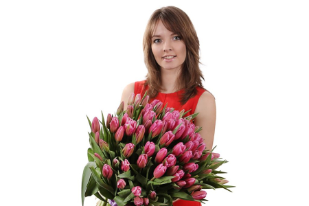 Букет 101 тюльпан, розовые