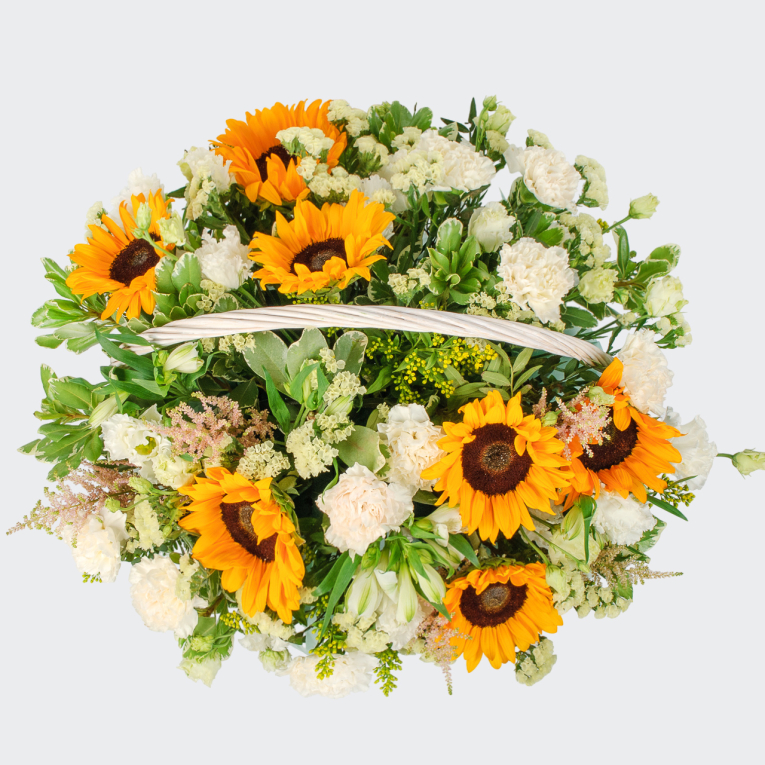 Букет в корзине Июльское утро