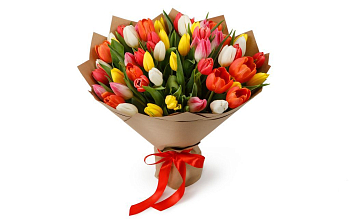 Букет из 51 тюльпана Апрель