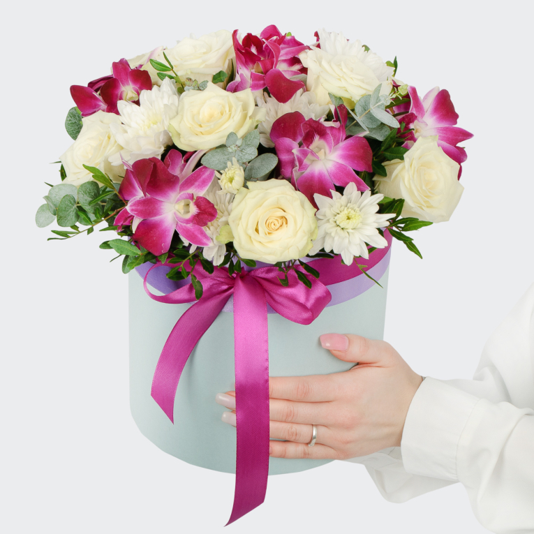 Букет в коробке Ягодное мороженое