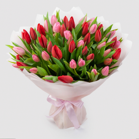 Букет 51 тюльпан Весенняя нежность