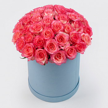 Букет в голубой коробке Женское счастье (51 роза)