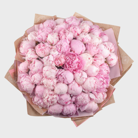 Букет 51 пион Розовая россыпь