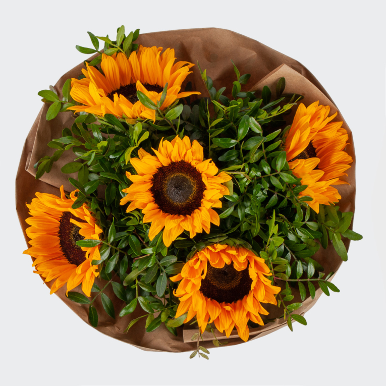 Букет с 5 подсолнухами Звездное лето
