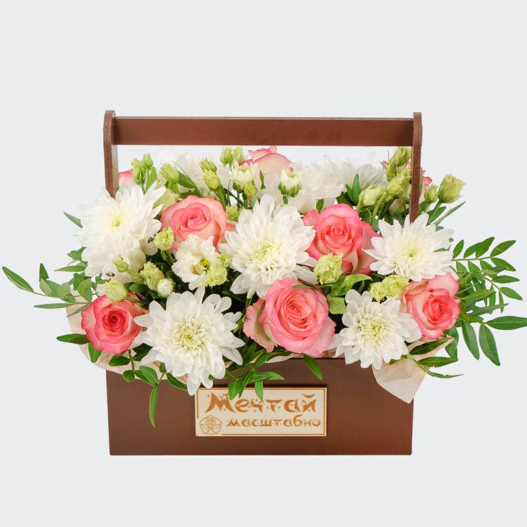 Букет в ящике Весна на Заречной улице