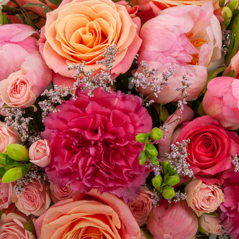 Букет в корзине Розовая карамель