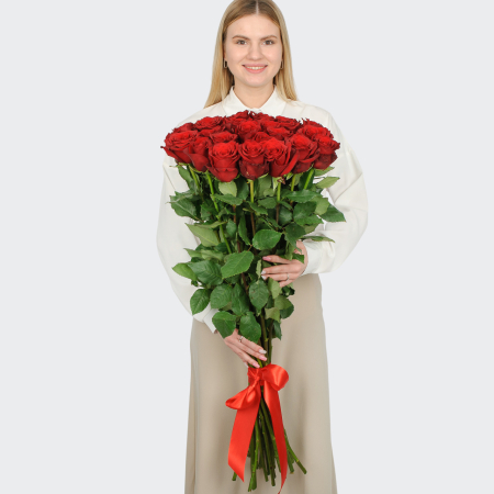 Букет 21 роза Высокие чувства