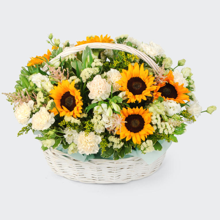 Букет в корзине Июльское утро