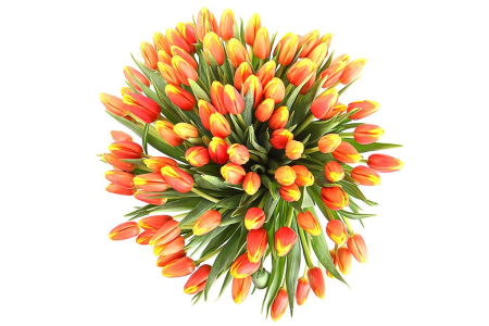 Букет 101 тюльпан, рыжие