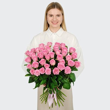 Букет 45 роз Розовая звезда