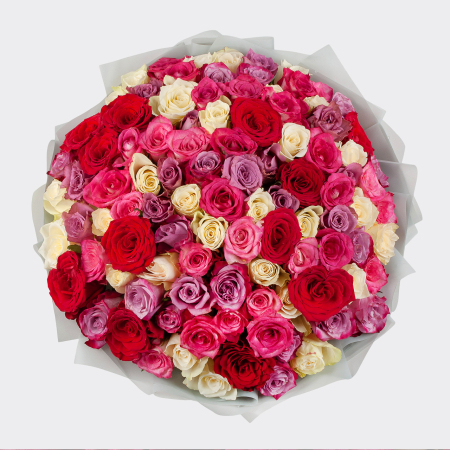 Букет из 101 розы Розовый сад
