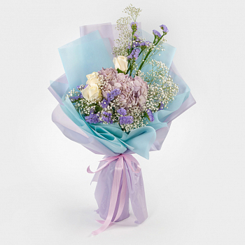 Букет с гортензией Синие сумерки